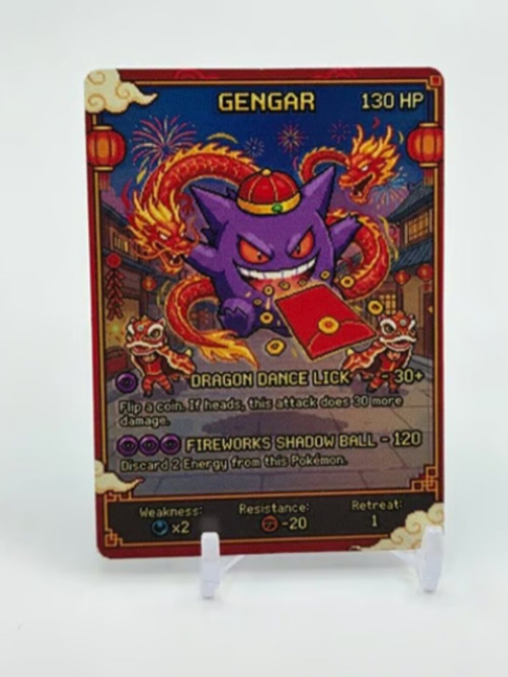 GENGAR Fan-Art READ DISCRIPTION: HOLO GENGAR Card GENGAR Pokemon Card p1